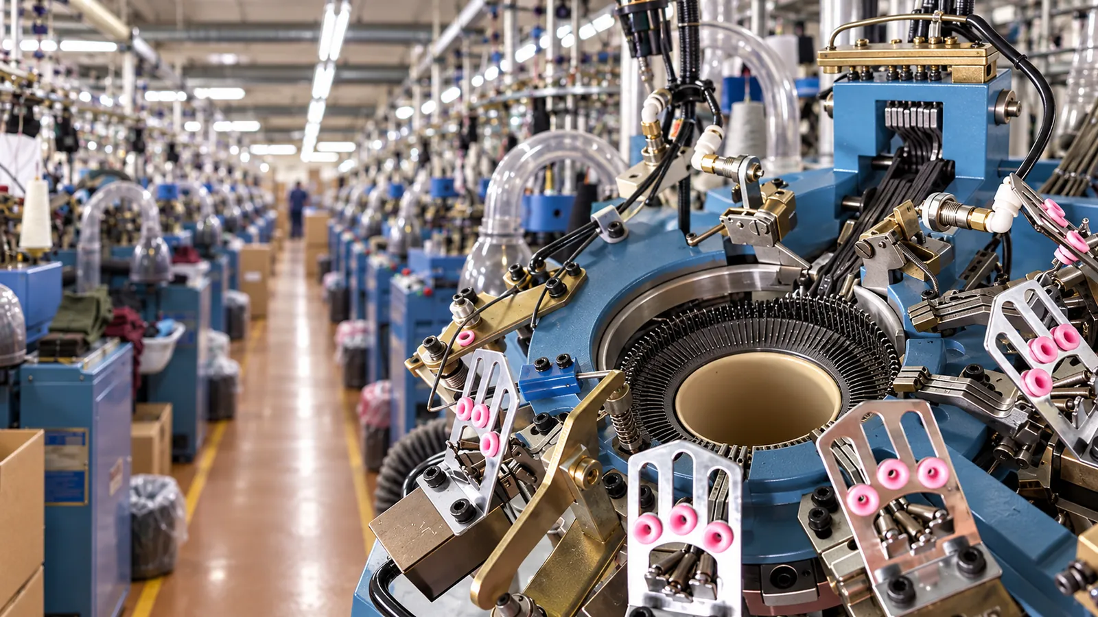 sock knitting machine in POLITEKS hosiery production
